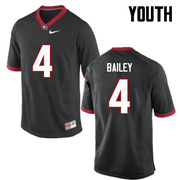 Youth Georgia Bulldogs #4 Champ Bailey College Football Jerseys-Black
